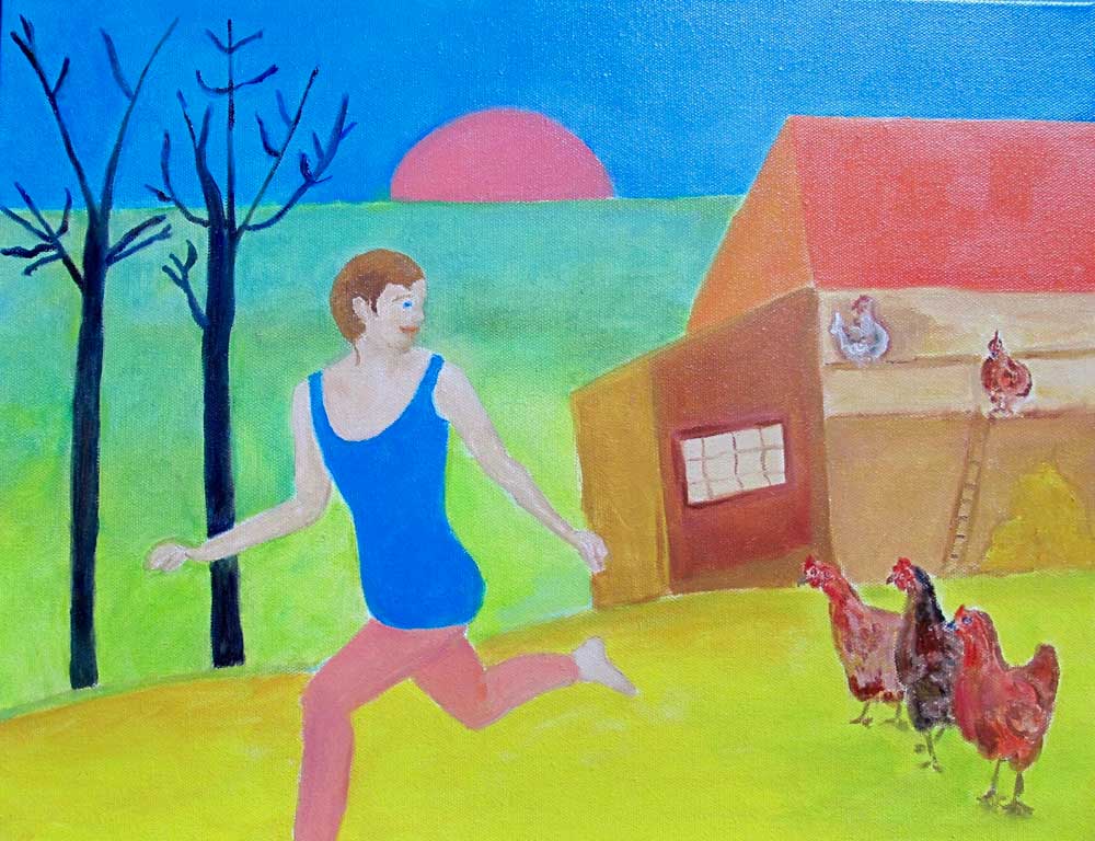 Colette Bétit. Oiseaux de Gertrude-VII. Huile sur toile. 12"x16" - 2015